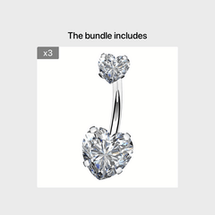 Colorful Zircon Belly Button Ring Stainless Steel Piercing Jewelry