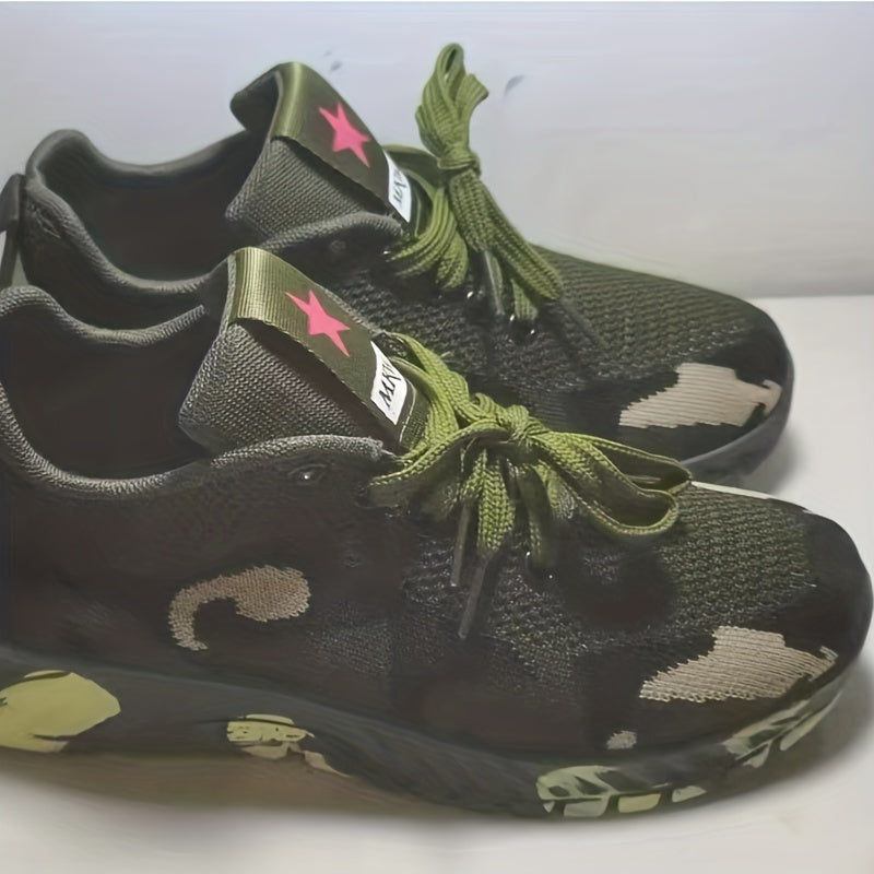Women's Camo Print Running Shoes Lightweight Mesh Sneakers
