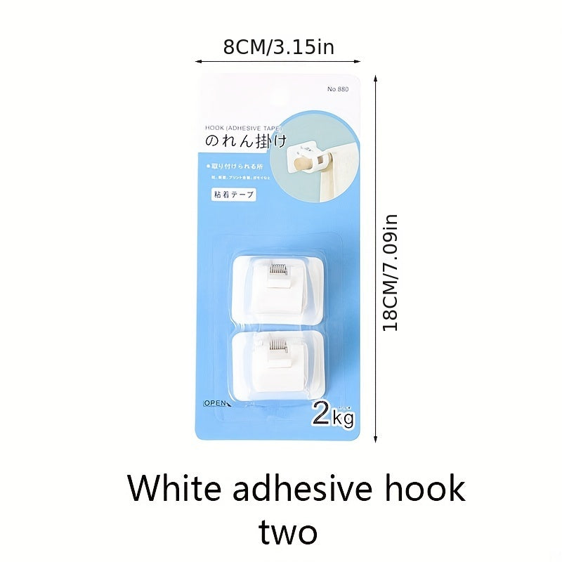 Telescopic Curtain Rod & 2 Curtain Hooks - Home Decor