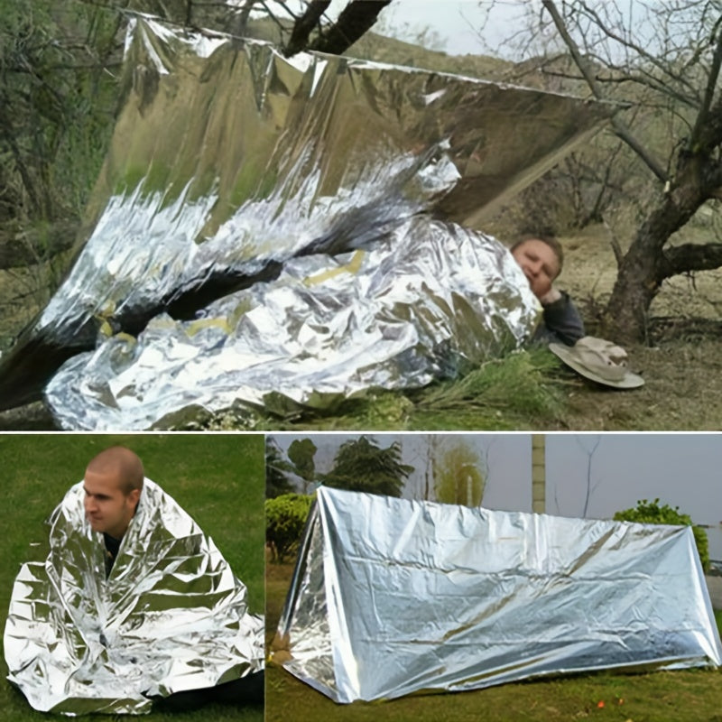 Emergency Survival Tent Aluminum Foil Reflective Shelter Outdoor Blanket