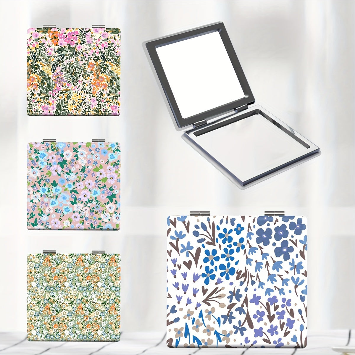 Pastoral Style Broken Flower Series Portable Makeup Mirror