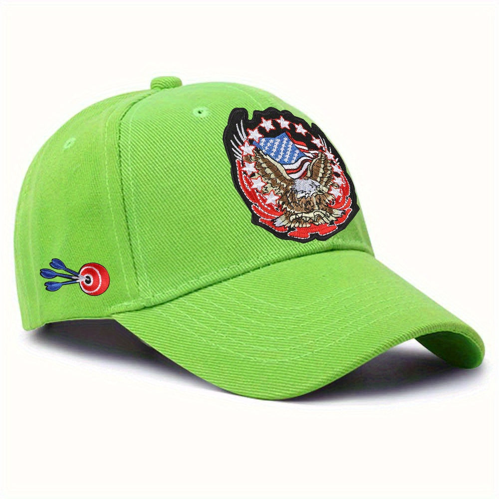 Eagle Embroidery Peaked Cap Soft Top Multicolor Hat