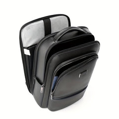 Slim Leather Laptop Backpack Men 38-62 Cm Business Lightweight USB Charging