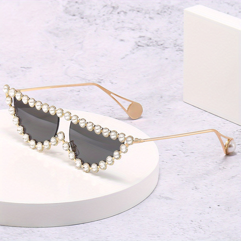 Cat Eye Sunglasses Rhinestone Tinted Party Club Glasses
