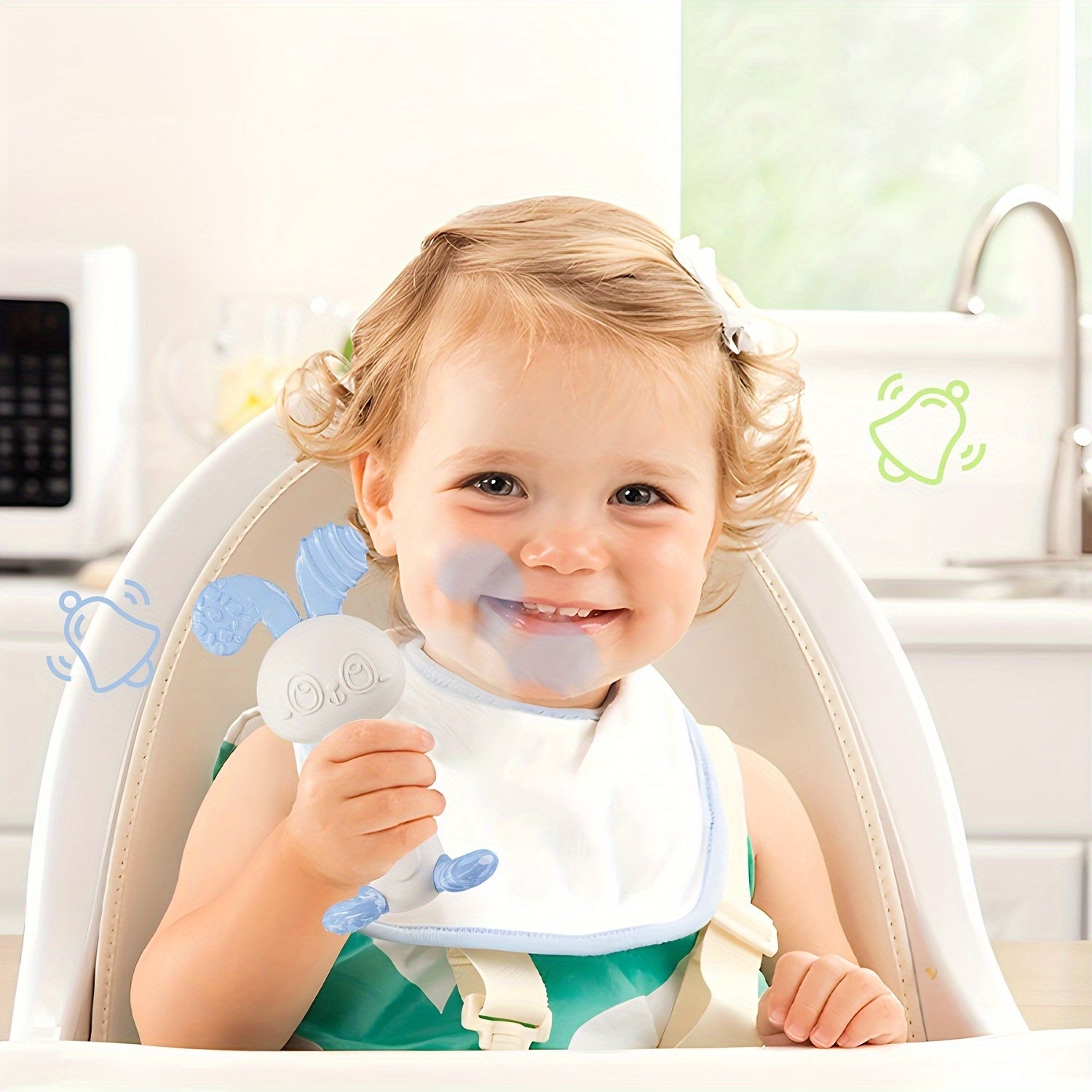 Soft Silicone Rabbit Teething Toy for Babies 0-3 Years