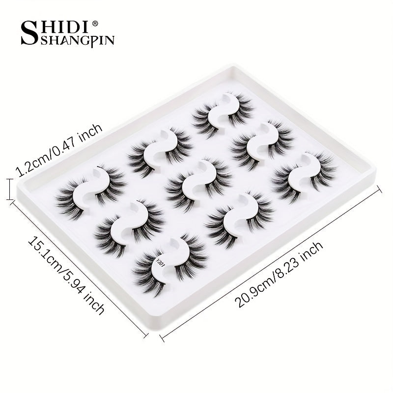 9 Pairs 3D Faux Mink False Eyelashes Natural Curling Thick Extension