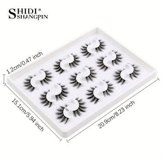 9 Pairs 3D Faux Mink False Eyelashes Natural Curling Thick Extension