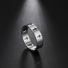 Cross Ring 18K Plated Stainless Steel for Women Girls