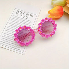 Girls Daisy Flower Frame Sunglasses Sun Protection Holiday Gift