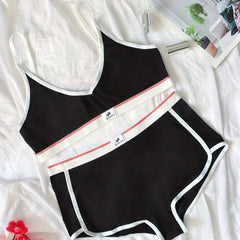 Colorblock Trim Bra & Panties Set