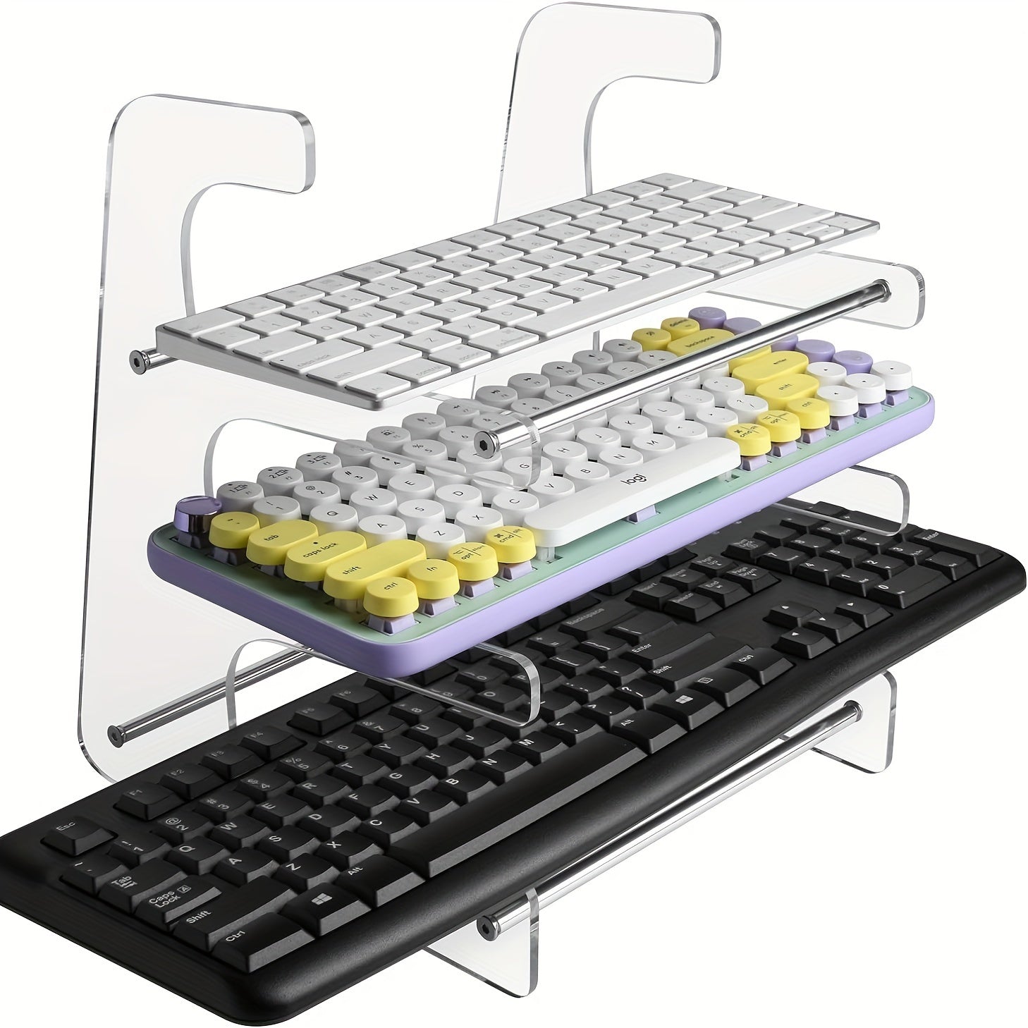 Acrylic Keyboard Stand 3 Layer Storage Rack
