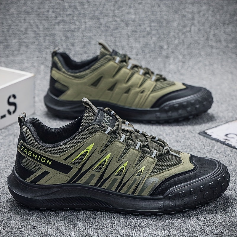 Men's Breathable PU Leather Hiking Shoes Non Slip Sneakers