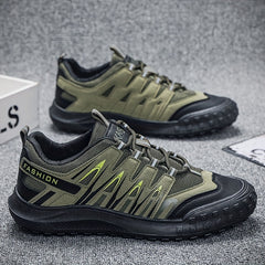 Men's Breathable PU Leather Hiking Shoes Non Slip Sneakers