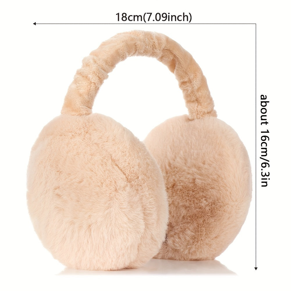 Plush Foldable Earmuffs Hand Woven Ear Warmers