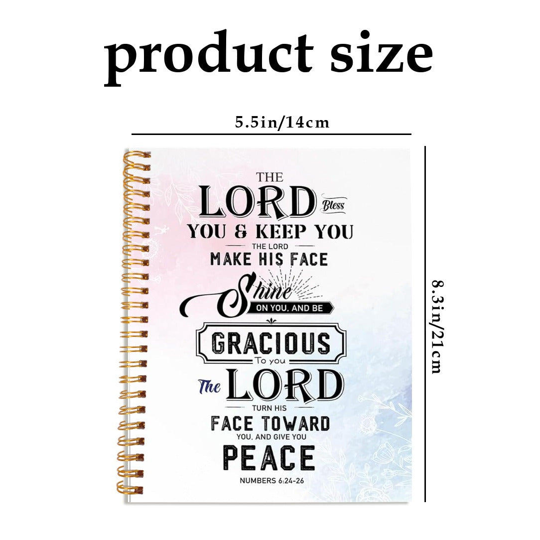 Artistic Font Bible Verse Notebook Light Colored Background 13x21 cm