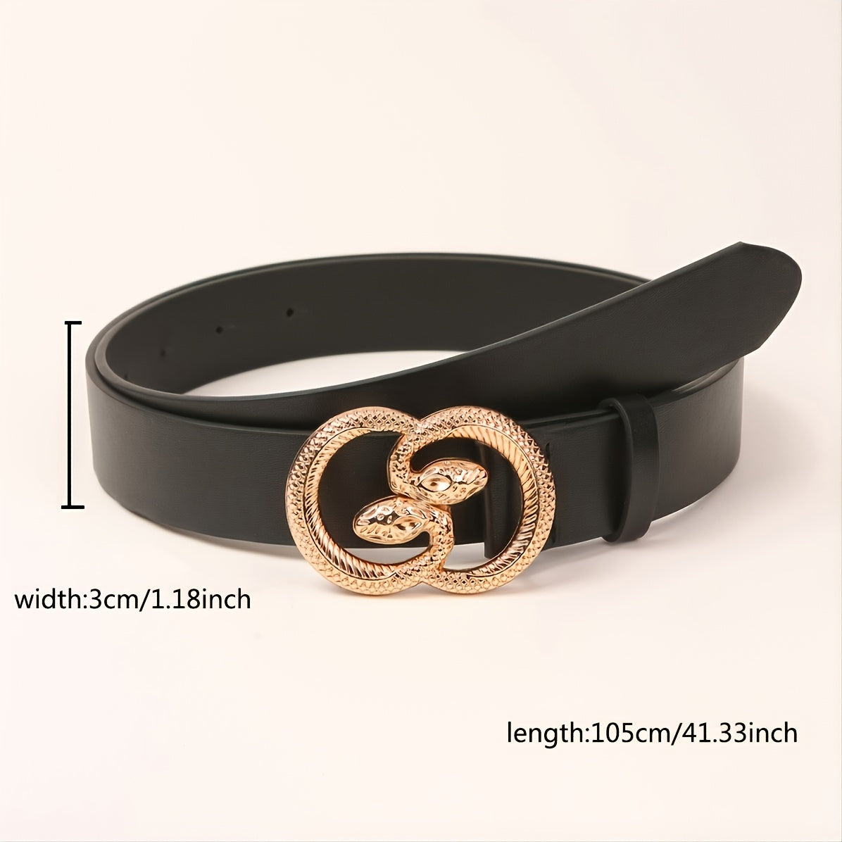 Double Snakes Alloy Buckle Belt