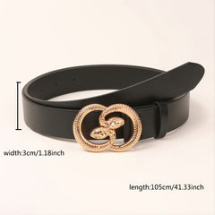Double Snakes Alloy Buckle Belt