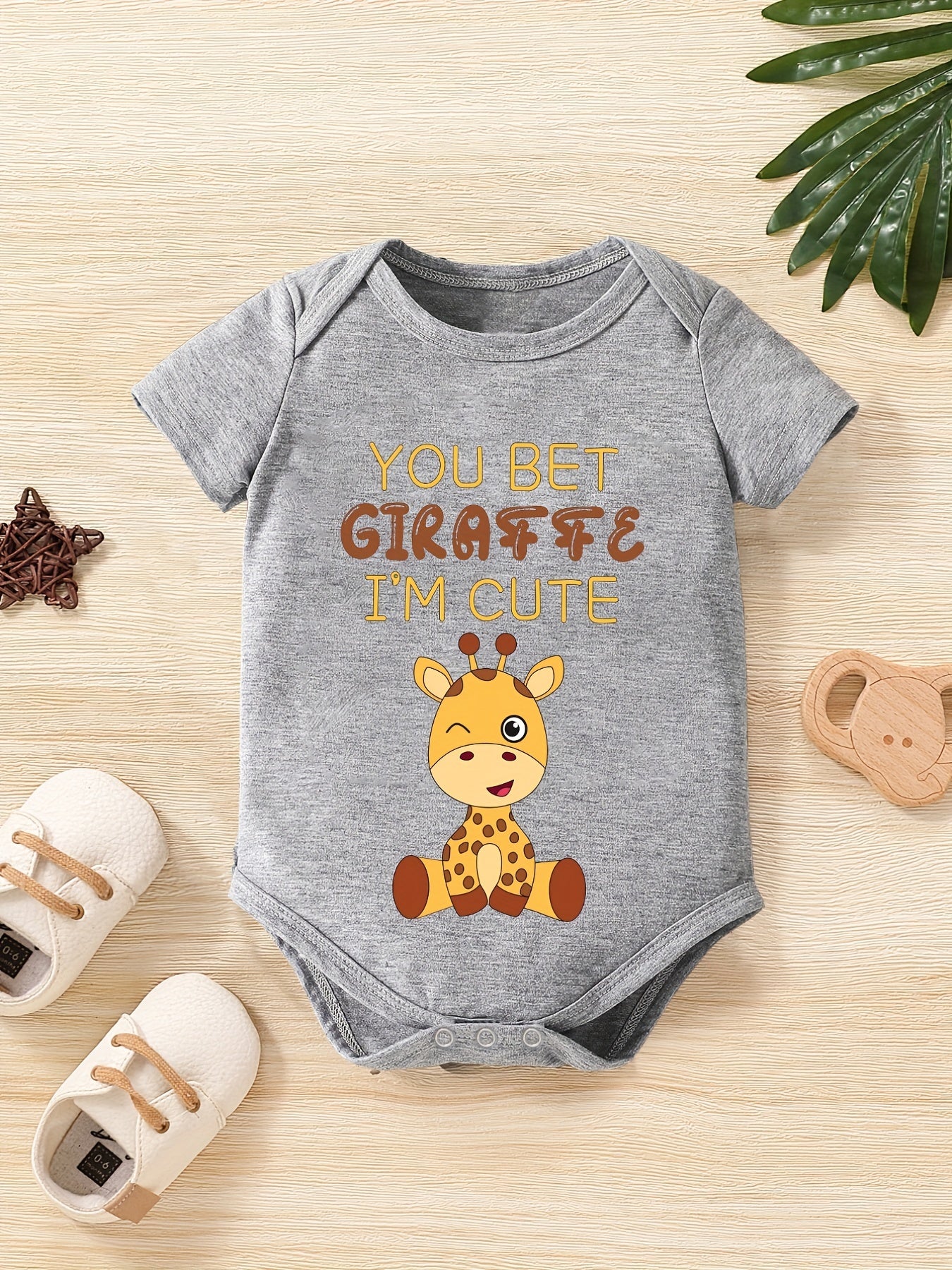Baby Boys Giraffe Short Sleeve Onesie
