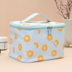 Fruit Pattern Makeup Zipper Bag Lightweight Cosmetic Satchel