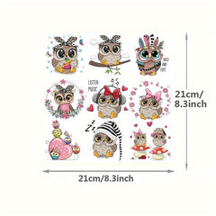1pc Owl Animal Iron On Patches for DIY Heat Transfer Clothes TShirt