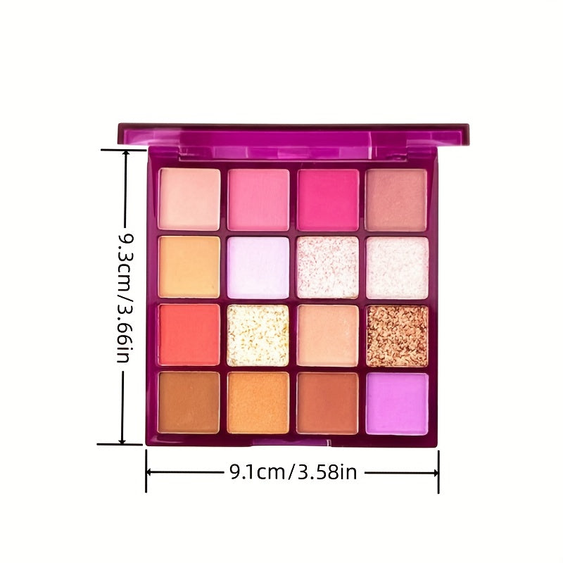 16-Color Eyeshadow Palette Matte Pearly Highlighter Brown Multicolor Eye Makeup