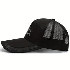 Mountain Embroidery Mesh Baseball Cap Breathable Sports Trucker Hat