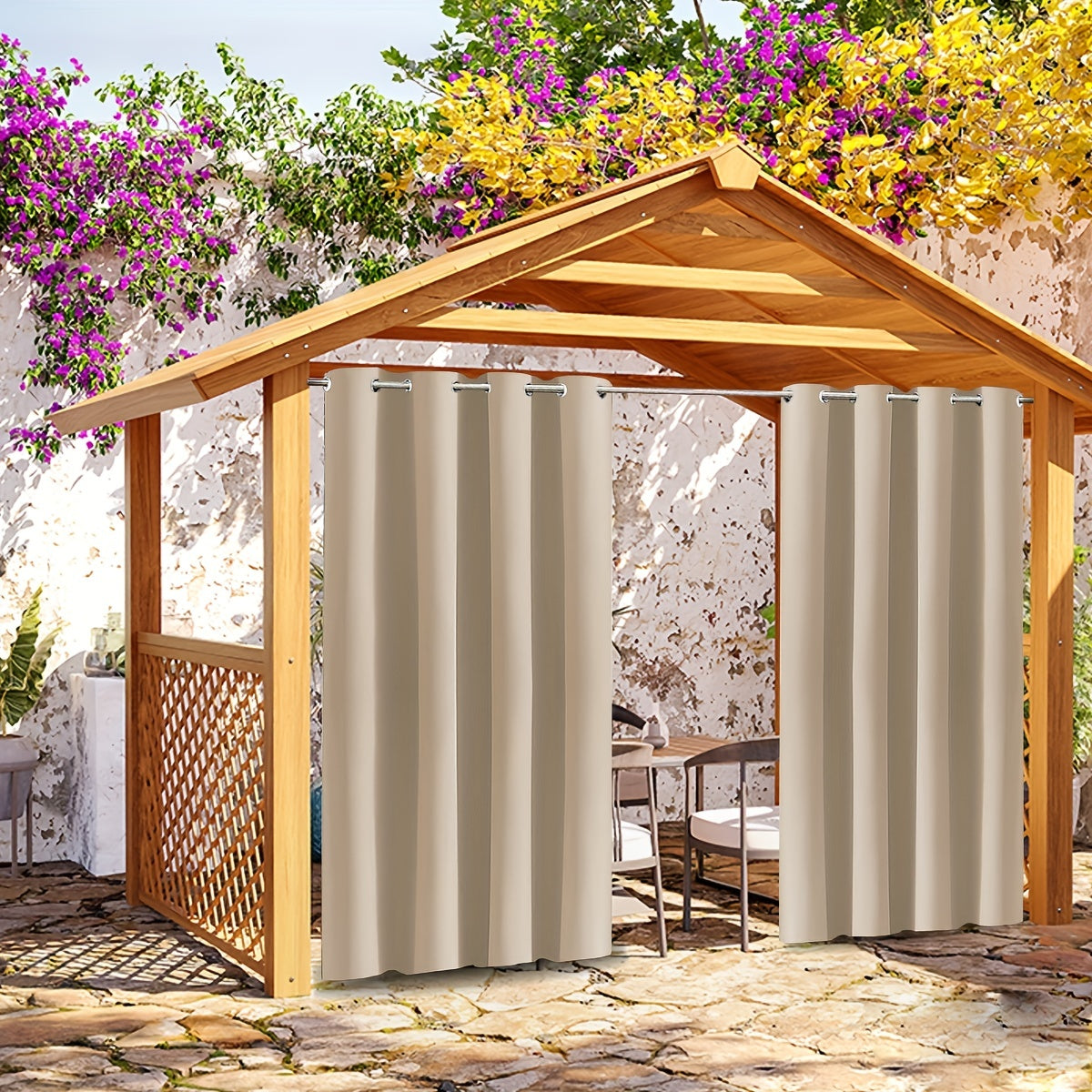 Waterproof Sunshade Curtain for Outdoor Patio or Bedroom
