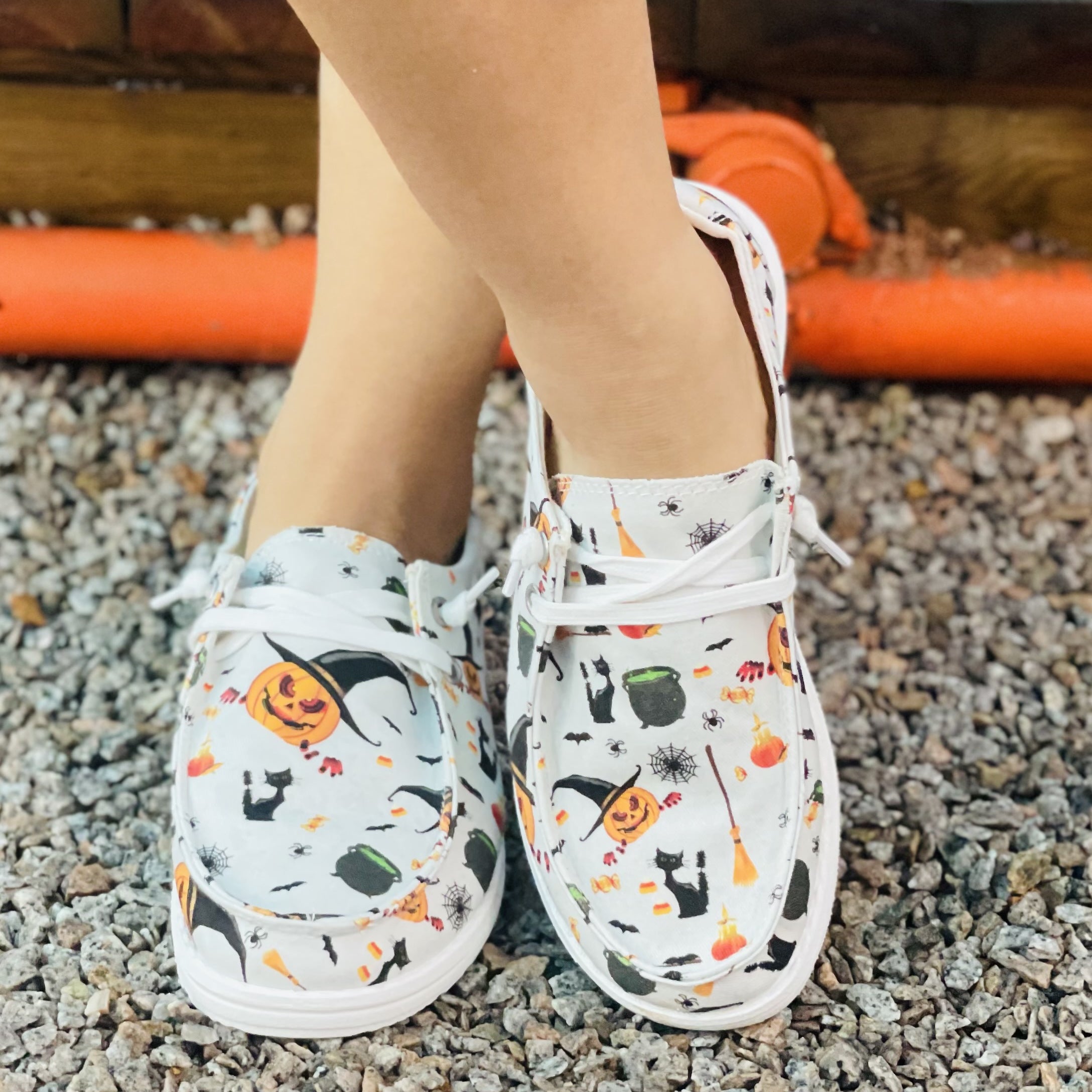Colorful Halloween Pattern Canvas Lace Up Low Top Shoes