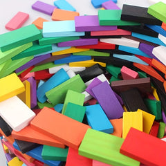 Wooden Domino Building Blocks Set Game Educational Toys For Kids