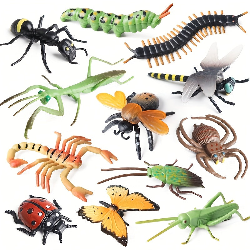 24pcs Insect Model Set Butterfly Bee Praying Mantis Dragonfly Spider