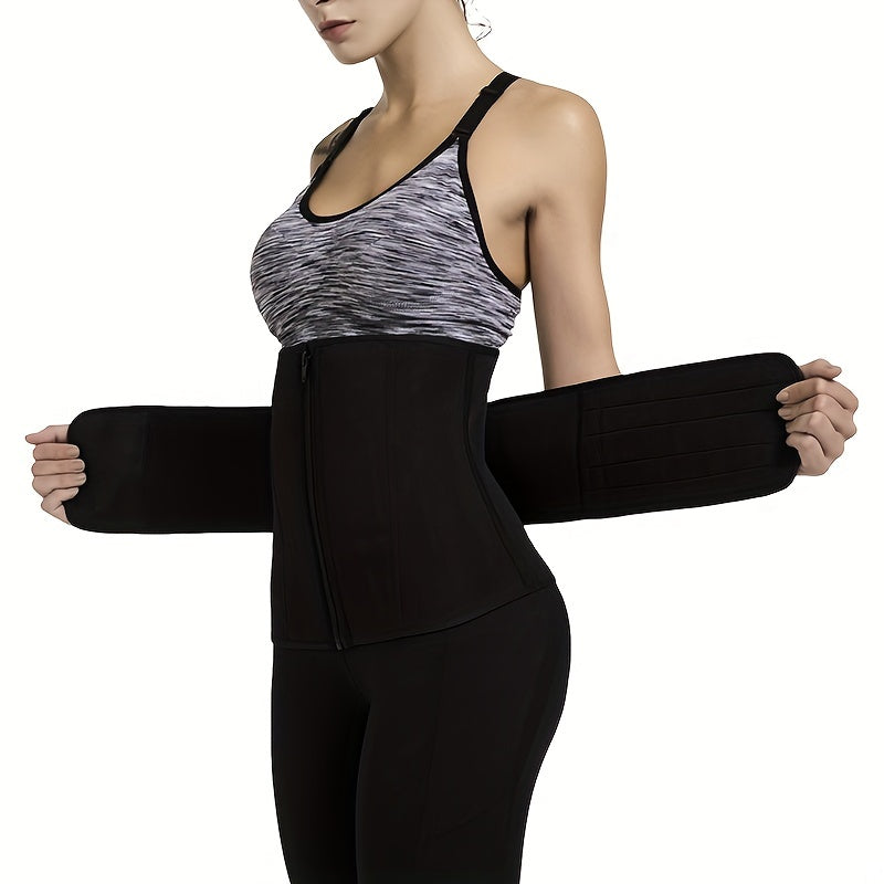 Waist Trainer Tummy Wrap Slim Zipper Girdle Belt Cincher