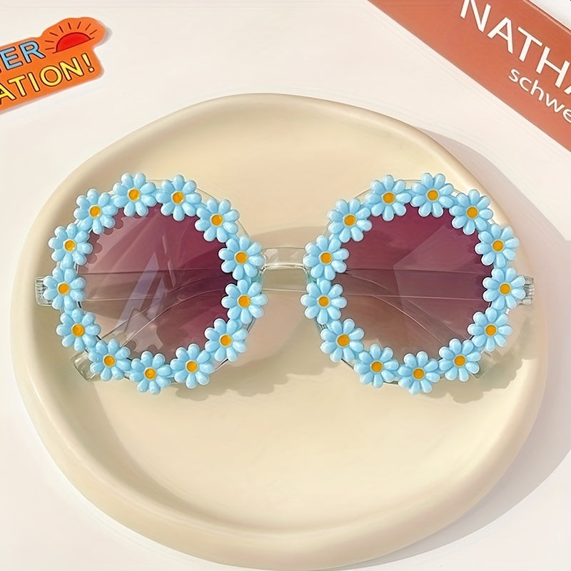 Flower Decor Frame Sun Protection Sunglasses for Kids