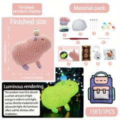 Luminous Capybara Hook Knitting Material Package Christmas Gift