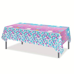Mermaid Birthday Tablecloth Ocean Under Sea Disposable Plastic Table Cover
