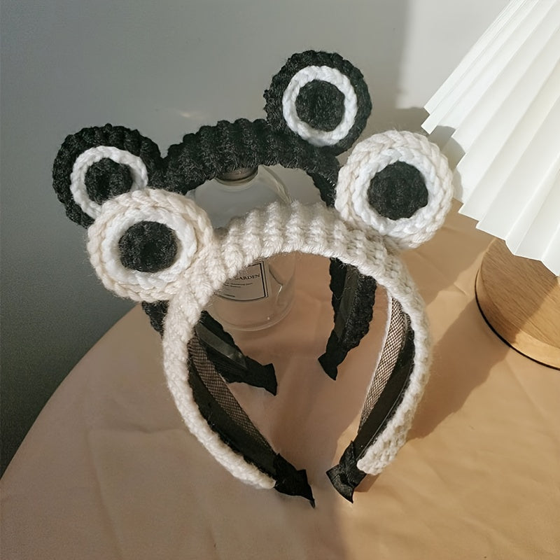 Cartoon Frog Headband Knitted Wool Headdress Non slip