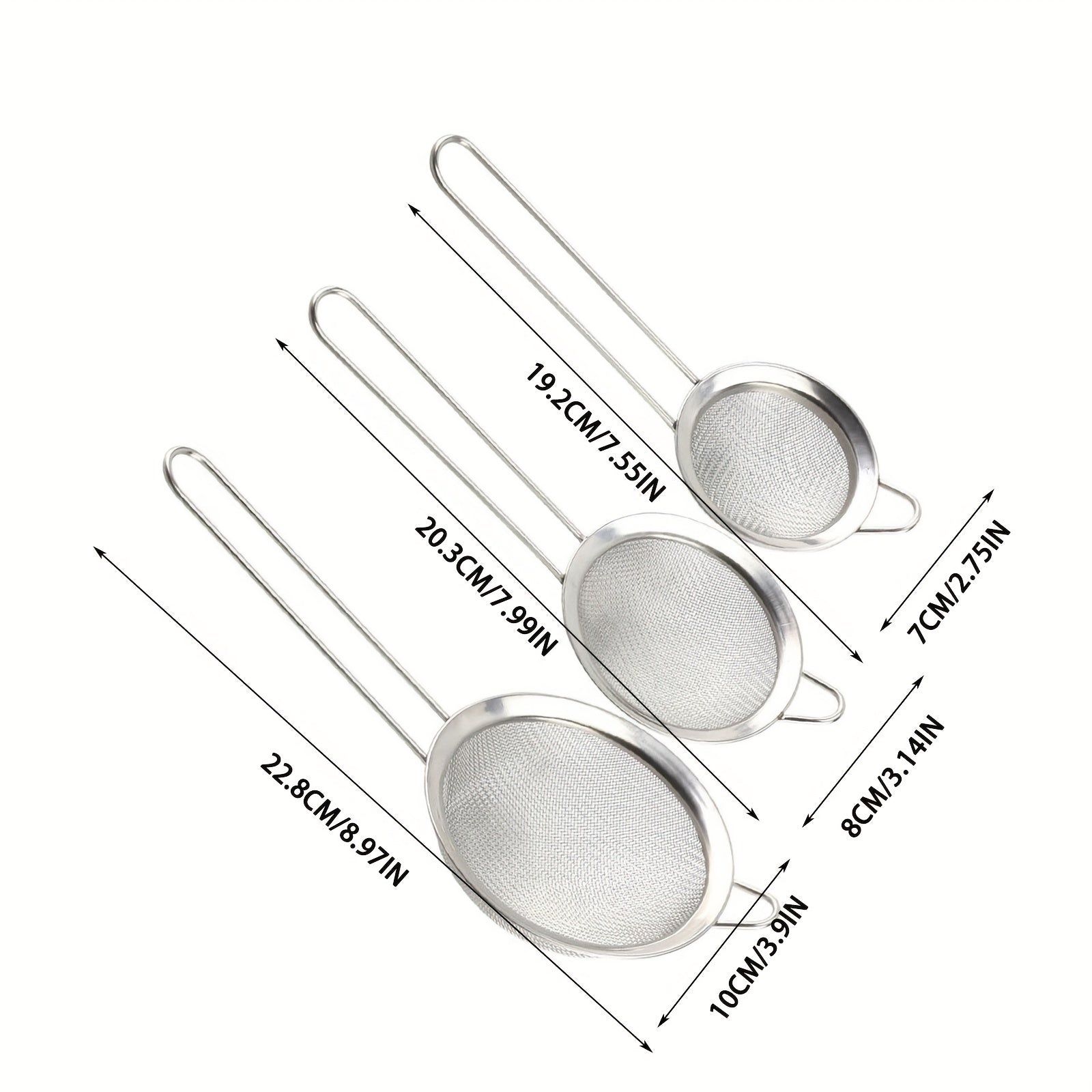 3pcs Stainless Steel Colander Spoon Skimmer Ladle Hot Pot Filter Spoon