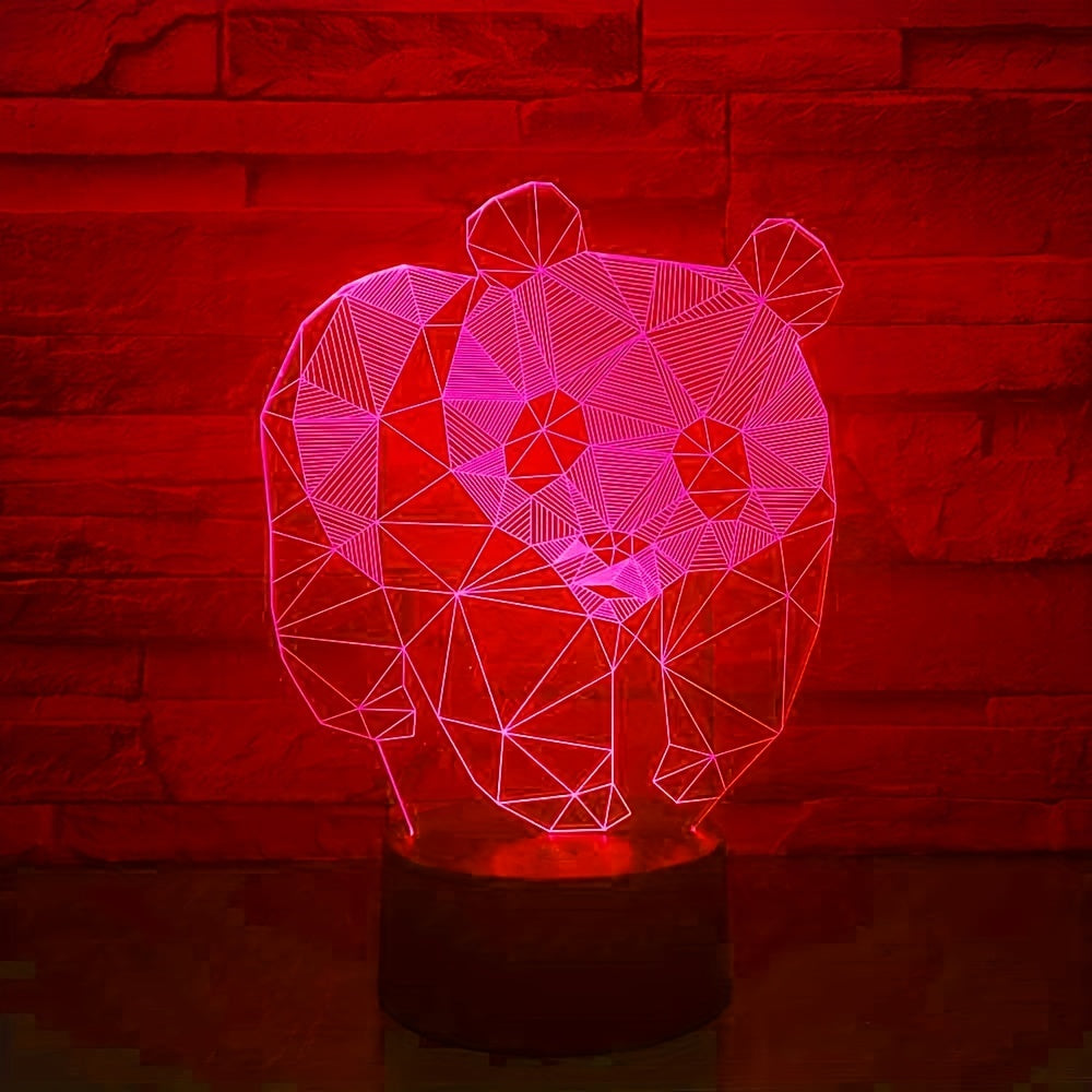 3D Panda Kids Night Light 3D LED Illusion Light With Remote Control