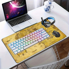 Treasure Map Gaming Mouse Pad Desk Mat - Large 60 X 35 - Non Slip Rubber Base