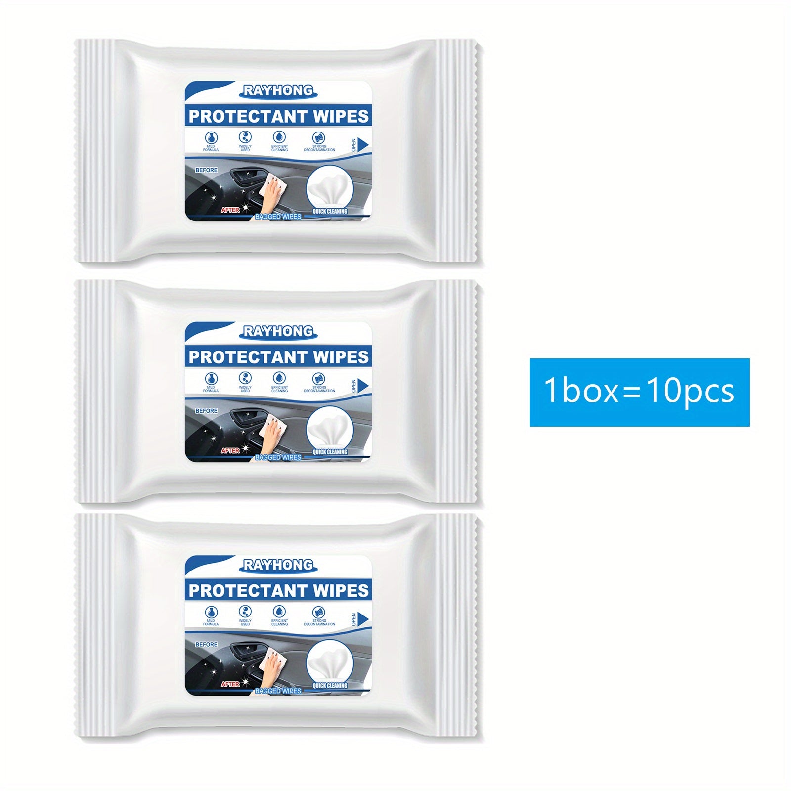 3 Packs Car Interior Cleaning Wipes Dashboard Seat Leather Console Carpet Towel