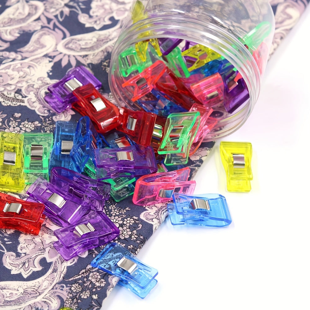 50 Multicolor Sewing Clips Craft Clamps Crochet Knitting Quilting Binding Clips