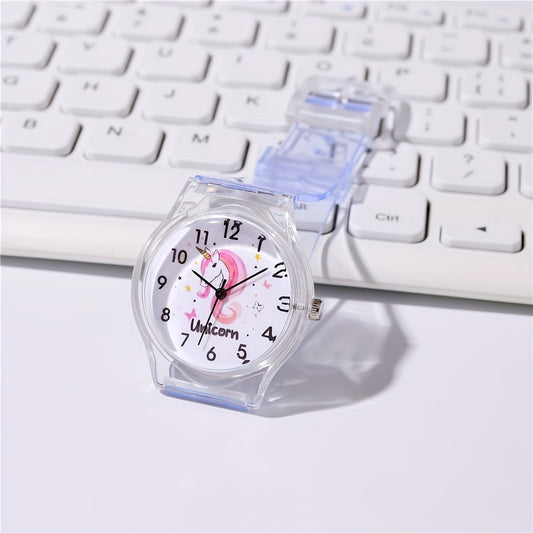 Cute Unicorn Plastic Strap Kids Watch