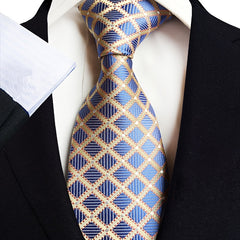 Men's Classic Necktie Patterned Tie Business Tie Grid Party Wedding Tie