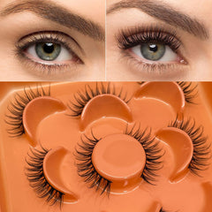 5 Pairs False Eyelashes D Curling Natural Thick Faux Mink Lashes 8 12mm Fluffy