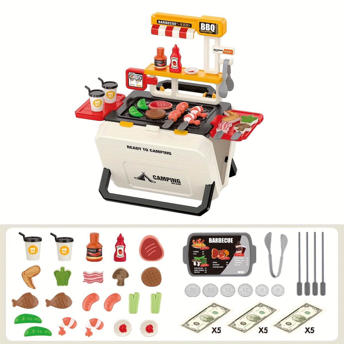 Kids BBQ Fast Food Candy Ice Cream Kitchen Toy Set