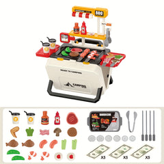 Kids BBQ Fast Food Candy Ice Cream Kitchen Toy Set