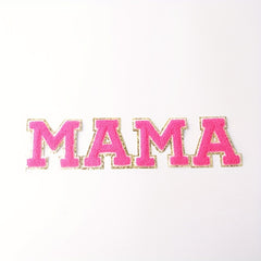 4pcs Iron On English Letters Stickers Towel Patches MAMA Clothes Accessories