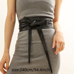 Vintage Bowknot Sash Belt PU Girdle Dress Belts Boho Cinch Waist Band