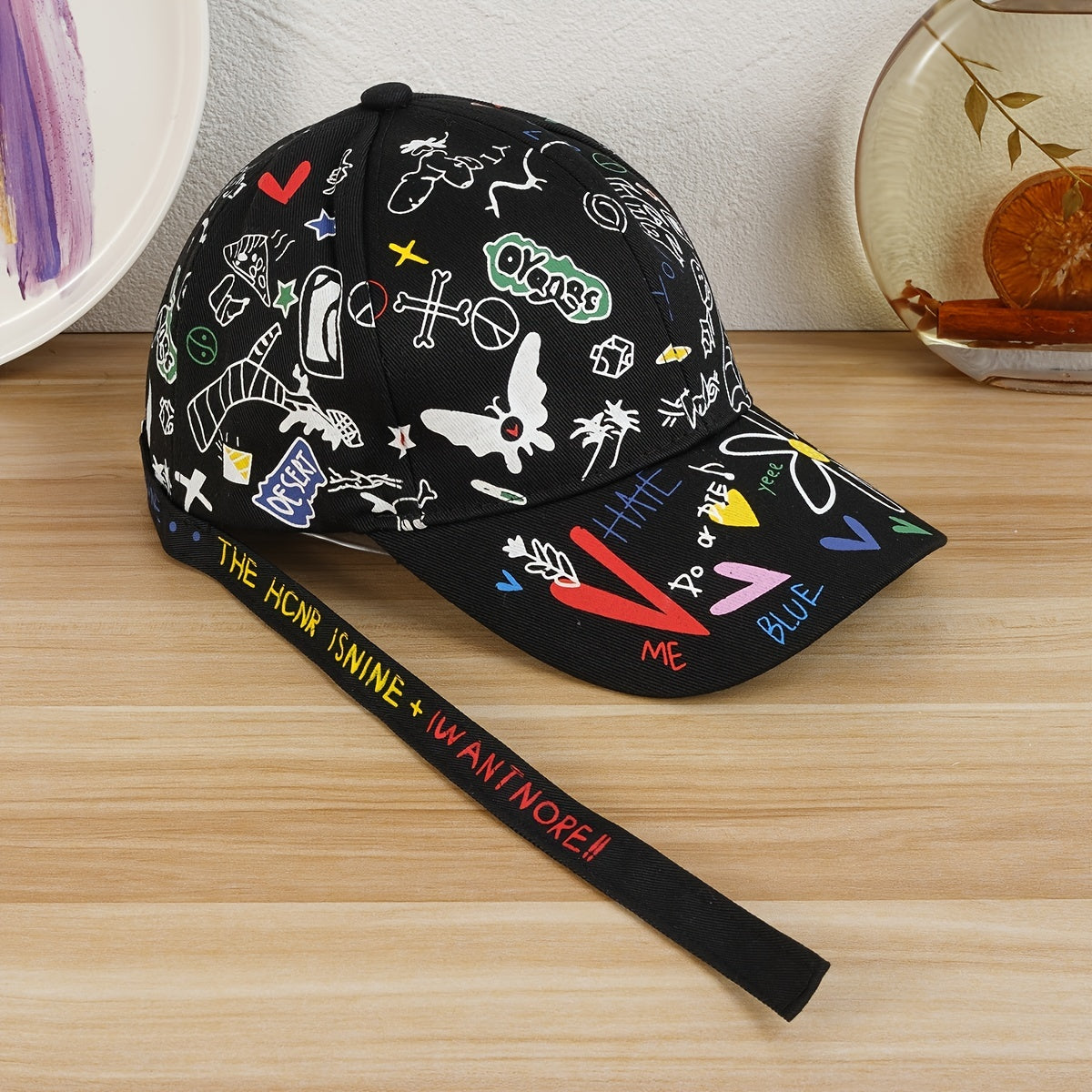 Graffiti Baseball Cap Sunshade Casual Sports Cap Unisex Hiphop Streetwear Hat