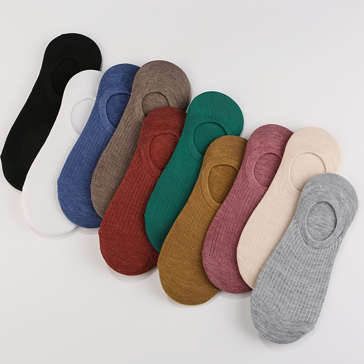 Solid Ankle Socks Ribbed Knit Women's Stocking & Hosiery
