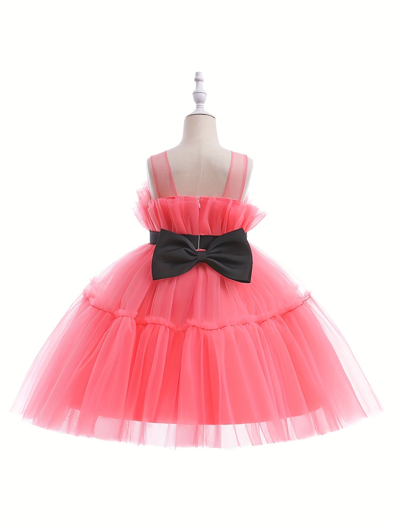 Baby Girls Sleeveless Mesh Bowknot Princess Dress